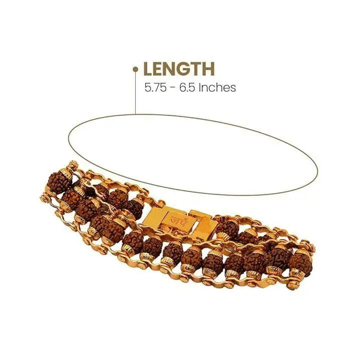 Paanch Mukhi Rudraksha Bracelet with Gold Plating – Pack of 2