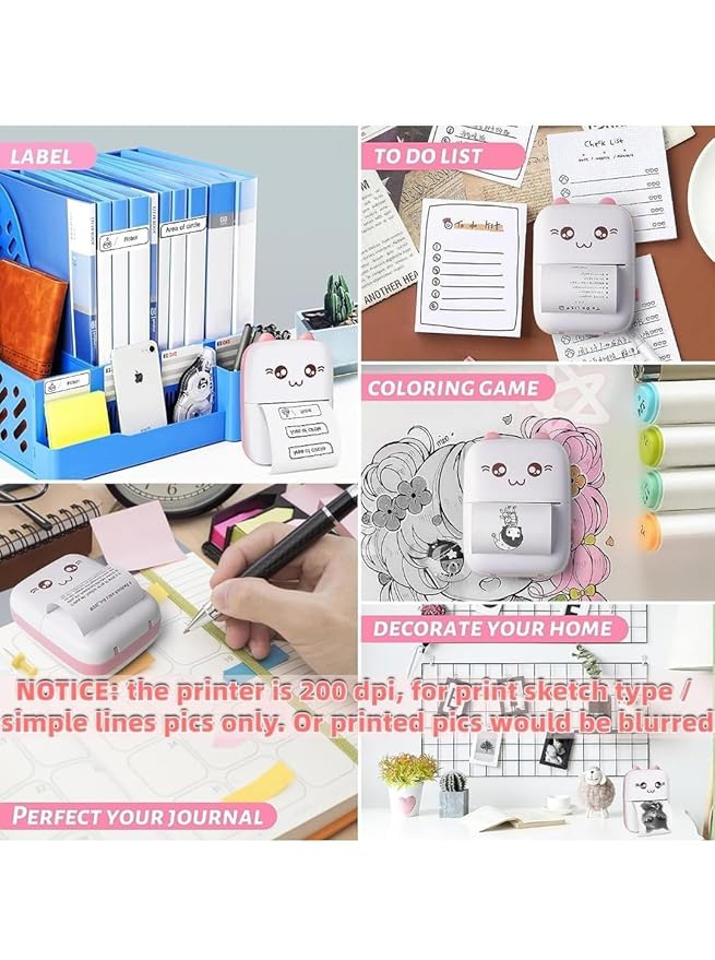 Mini Thermal Printer – Wireless Inkless Pocket Sticker Printer