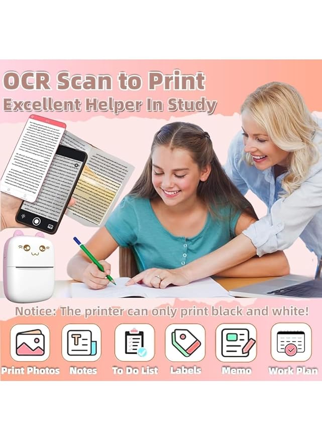 Mini Thermal Printer – Wireless Inkless Pocket Sticker Printer