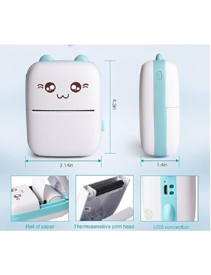 Mini Thermal Printer – Wireless Inkless Pocket Sticker Printer
