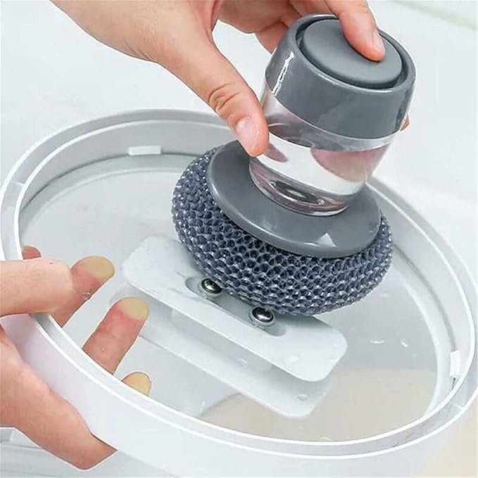 Soap Dispensing Dish Brush – Built-in Liquid Storage Cleaning Brush