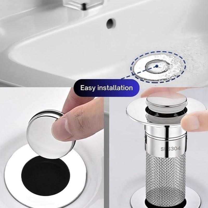 Stainless Steel Sink Hair Filter – Removable Drain Stopper Plug