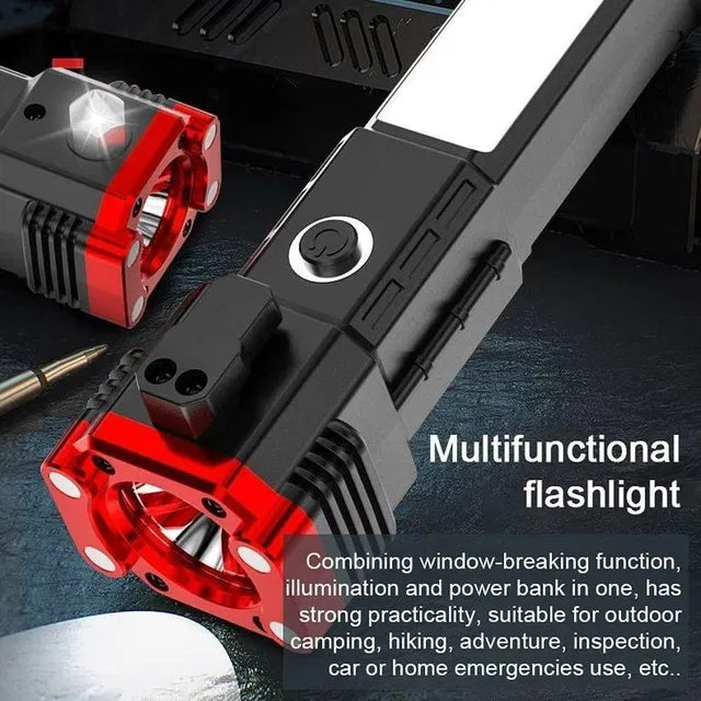 8 in 1 Portable Rechargeable LED Torch Flashlight