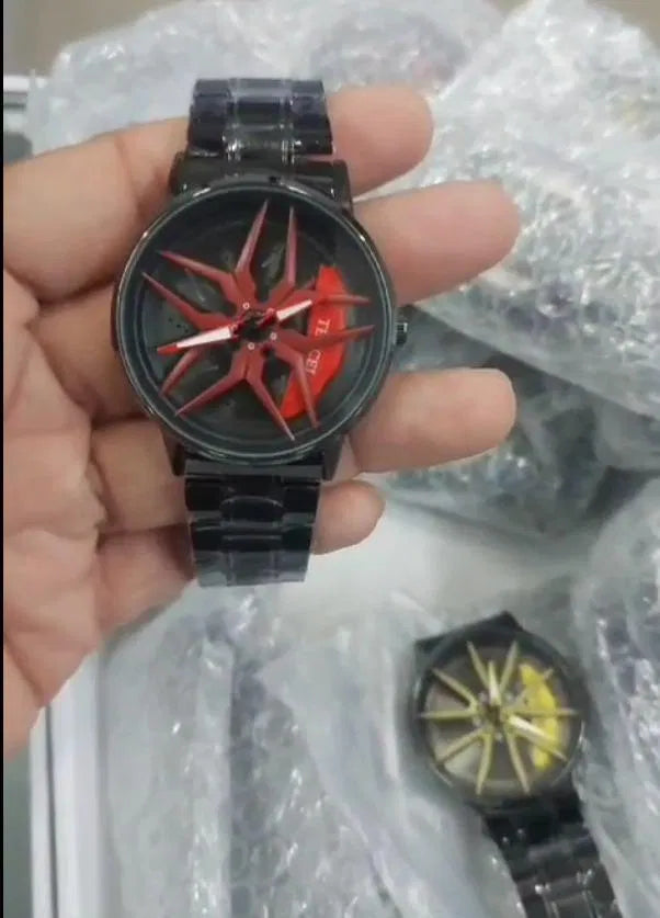 Stereoscopic Car Wheel Watch – Unique 3D Design Quartz Watch