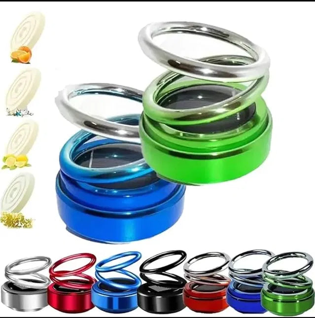 Metallic Double Spring Solar Rotating Car Perfume – Dashboard Decor